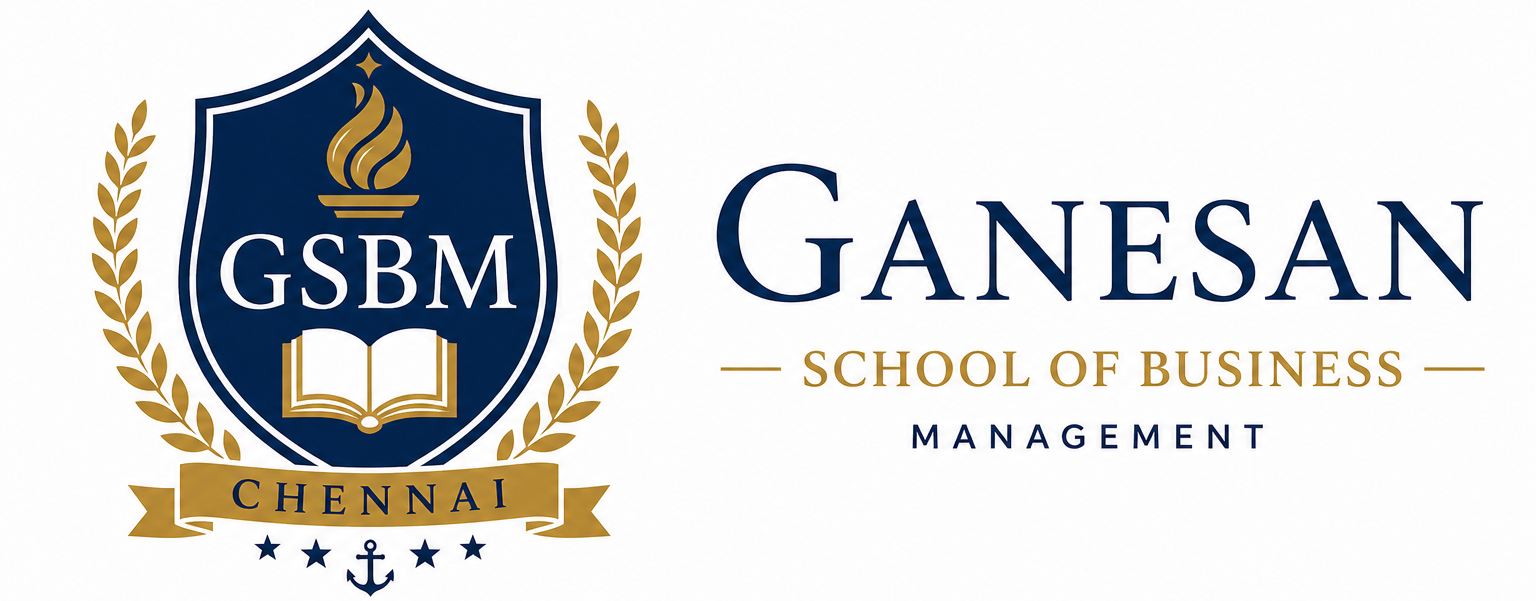 Ganesan School of Business Management, VM Chennai Campus, Chennai Logo